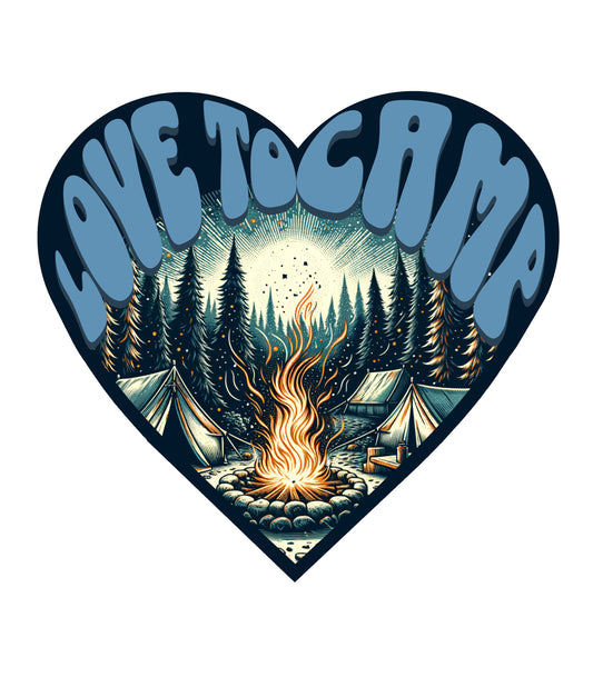 Love To Camp Sticker